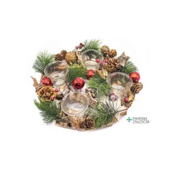 Porta Vela 4 Tronco Redondo 25Cm