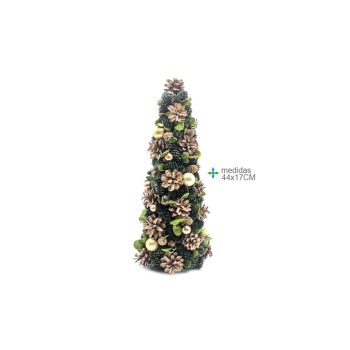 Árvore Natal Madeira Cone Verde 44X17Cm