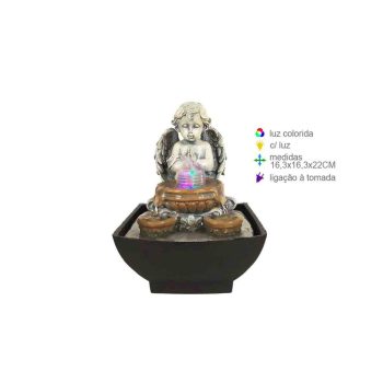 Fonte Resina Anjo 17X17X23Cm