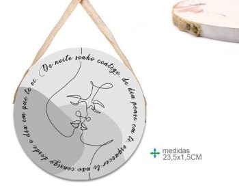 Placa Parede Mdf Redondo 23Cm