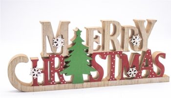 Decoração Natal Madeira 35X2X14Cm