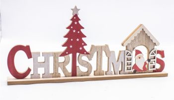 Decoração Natal Madeira 40X4X18Cm