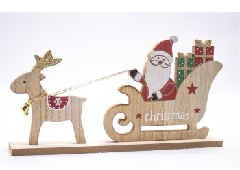 Decoração Natal Madeira 33X4X16Cm