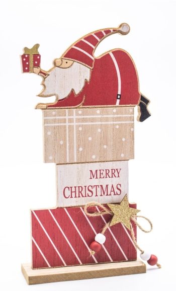 Decoração Natal Madeira 12X4X25Cm