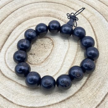 Pulseira Buda Madeira Preta 7Cm Bolinha