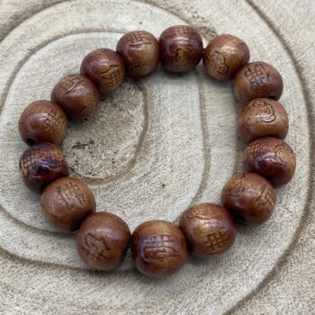 Pulseira Buda Madeira Vermelha 7Cm Bolinha