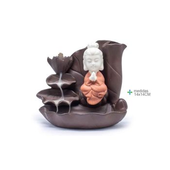 Fonte Fumo Buda Cerâmica 17X12Cm