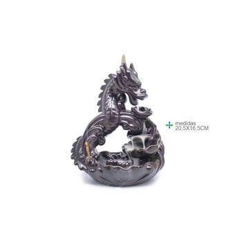 Fonte Fumo Dragão Cerâmica 20X17Cm