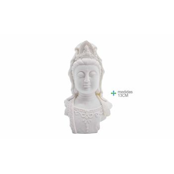 Kuan Yin Resina Branca Busto 12Cm