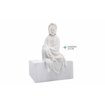 Kuan Yin Resina Branca 25Cm