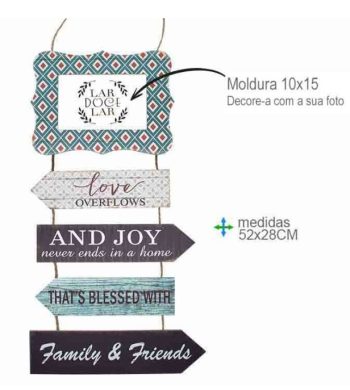 Placa Parede Mdf Lar 52X28Cm