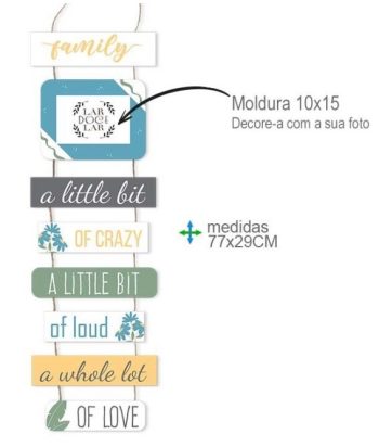 Placa Parede Mdf Lar 77X29Cm