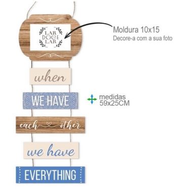 Placa Parede Mdf Lar 59X25Cm