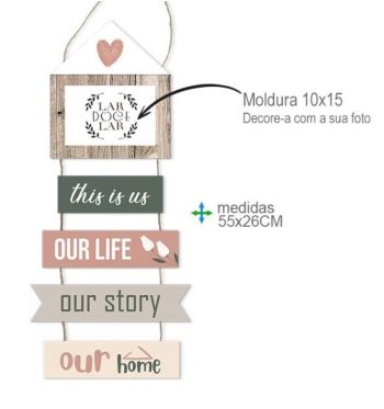 Placa Parede Mdf Lar 55X26Cm