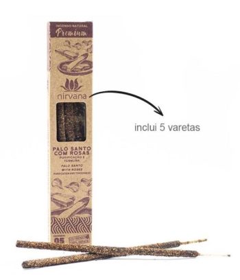Incenso Premium Nirvana Pau Santo C/ Rosas Natural