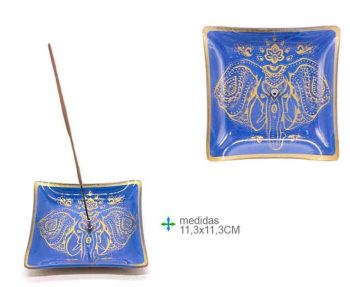 Porta Inc Vidro Quadrado Elefante 11Cm