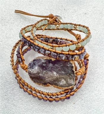 Pulseira Cabedal Ametista 25X35Mm