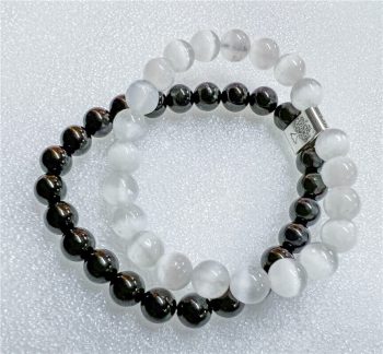 Pulseira Selenite/Onix 8Mm
