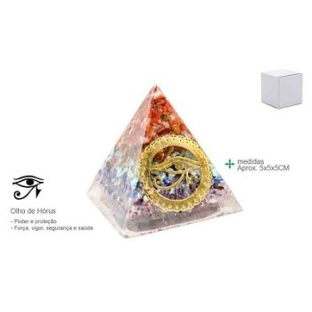 Piramide Organite Olho Horus 5X5Cm