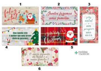 Quadro Madeira Retangular Natal 15X30Cm