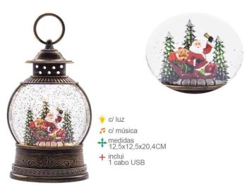 Lanterna Pai Natal 13X13X20.5Cm