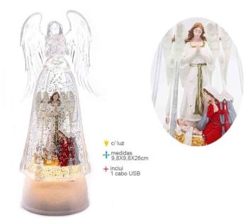Lanterna Presépio Anjo 10X10X26Cm