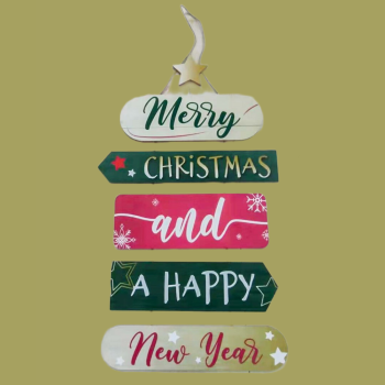 Placa Parede Mdf Natal 49X70Cm