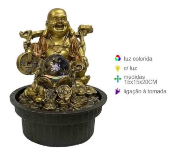 Fonte Resina Buda Luz 15X15X20Cm