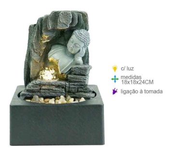Fonte Resina Buda Luz 18X18X24Cm