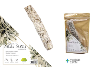 Tocha Sálvia Branca 22Cm