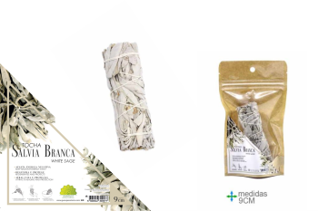 Tocha Sálvia Branca Def. 9Cm