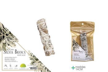 Tocha Sálvia Branca Def. 14Cm