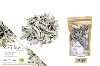 Folha Sálvia Branca 50Grs