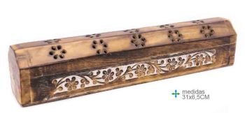 Porta Inc Estojo Flores Branco 31Cm