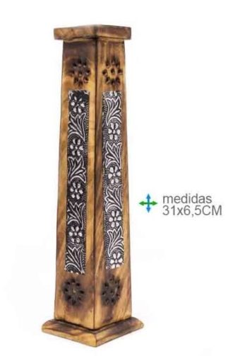 Porta Inc Torre Madeira Flor 31Cm