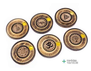 Incensario Natural Redondo Símbolos