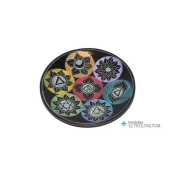 Porta Inc Pedra Redondo 7 Chackras 13Cm