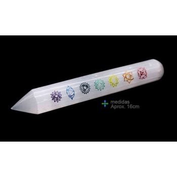 Massajador Selenite Uma Ponta 7 Chackras Cor 16Cm