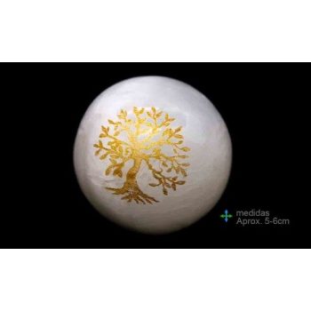 Esfera Selenite Arvore Vida 5-6Cm