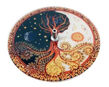 Incensario Vidro Redondo Arvore 10 Cm