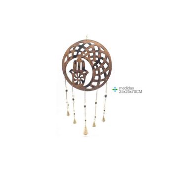 Placa Madeira Mao Fátima 25X25X70Cm