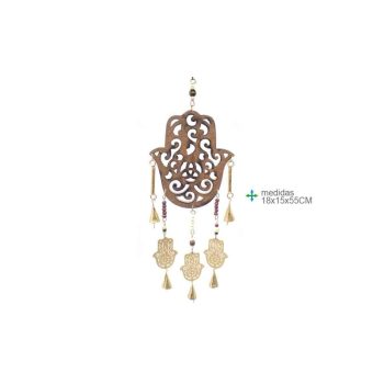 Placa Madeira Mao Fátima 18X15X55Cm