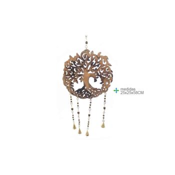 Placa Madeira Árvore Vida 25X25X58Cm