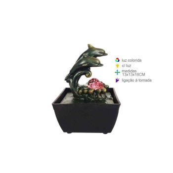 Fonte Resina Golfinho 13X13X18Cm