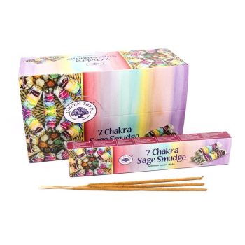Incenso Green Tree Tocha Salvia 7 Chakras 15Grms