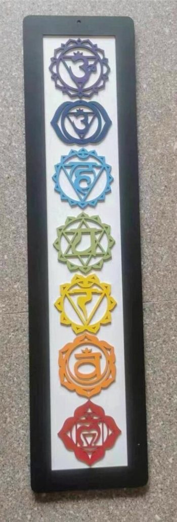 Quadro Madeira 7 Chakras 82x20cm