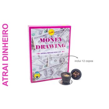 Copos Carvão e Resina Natural Atrai Dinheiro 12pcs