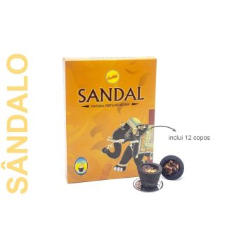 Copos Carvão e Resina Natural Sândalo 12pcs