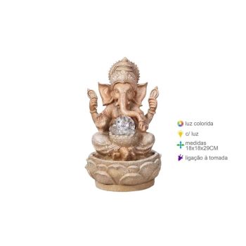 Fonte Resina Ganesh Luz 18x18x29cm