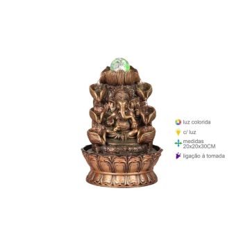 Fonte Resina Ganesh Luz 20x20x30cm